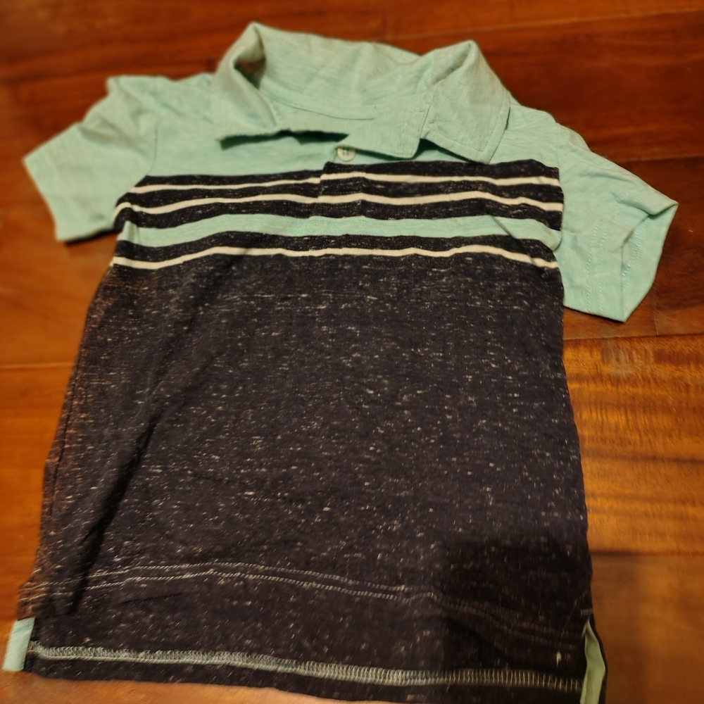 Kids Striped Polo Shirt - Blue and Black